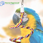 2Pcs 43'' Bird Rope Perches Birdcage Swing Toys 100% Cotton Natural Bird Perch - Image 6