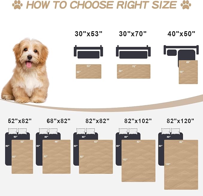 Smiry Waterproof Dog Bed Cover Blanket 68x82, Soft Reversible Pet Blanket - Image 6