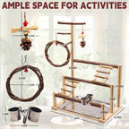 ‌Bird Playground, Natural Wooden Parrot Stand - Image 2