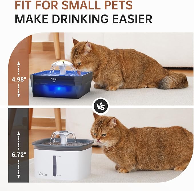 Veken Small Pet-Friendly Cat Water Fountain - Image 3