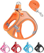 XXS Orange Soft Mesh Dog Harness and Leash Set, No Escape Puppy Harnesses by Unknown