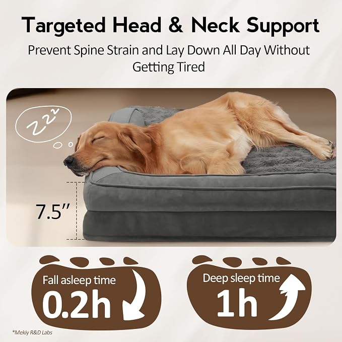 Large Orthopedic Dog Bed with Sides Big Dog Beds with Removable Washable Cover - Image 3