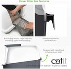 Catit Airsift Jumbo Hooded Litter Pan, Warm Gray/White - Image 3