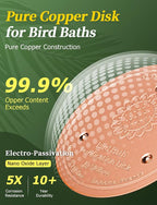 Mellbree Bird Bath Copper Disk, 0.6mm Reinforced 99.99% Pure Copper Cleaning - Image 4