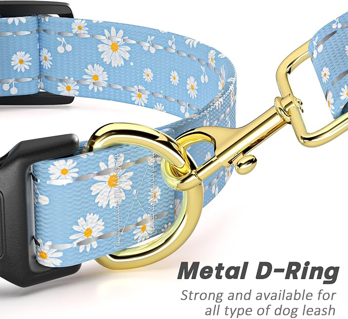 Reflective Dog Collar for Extra Small Dogs, Cute Daisy Theme Adjustable - Image 5