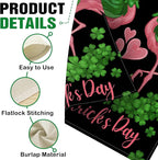 Dyrenson Happy St Patricks Day Flamingo 28 x 40 House Flag Double Sided - Image 4