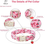 Strawberry Bow Dog Collar for Medium Dogs - Image 3