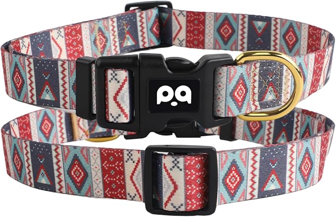 QQPETS Adjustable Soft Dog Collar: Print Flower Pink Multicolor Cute Patterns - Image 6