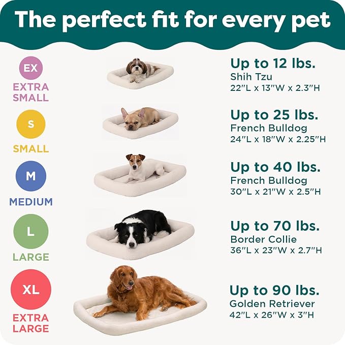 FurHaven Dog Bed for Extra Small Dogs & Cats, Bolster Crate Pad - Image 6