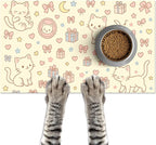 Cute Cat Pet Feeding Mat Adorable Kitten Food Placemat by HOMETITUTE