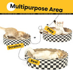 Cat Scratcher Cardboard, 2 in 1 Oval Cat Scratch Pad Bowl - Image 2