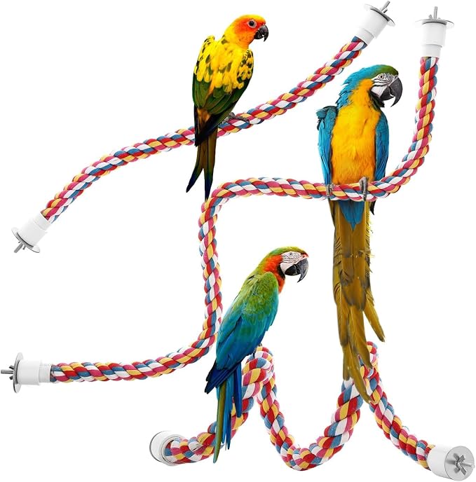 Bird Rope Perches, Parrot Toys 48 inches Rope Bungee Bird Toy by Unknown