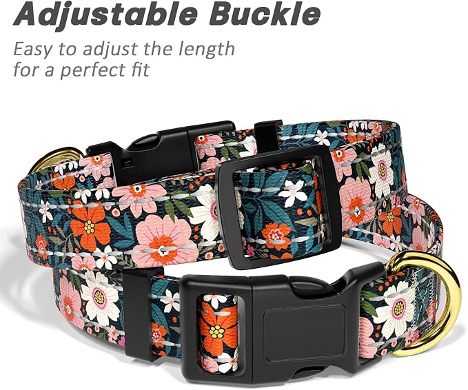 Reflective Dog Collar for Small Dogs, Cute Flower Theme Adjustable Heavy-Duty - Image 6