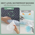 OhGeni 100% Waterproof Mattress Protector, Queen-Gray Size Mattress Pad - Image 2