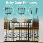 WAOWAO Baby Gate 57.48-62.20" Extra Wide Pressure Mounted Walk Through Swing - Image 3