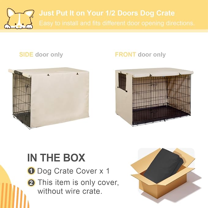 Explore Land 24 inches Dog Crate Cover Heavy Duty Polyester Pet Kennel Sunshade - Image 2