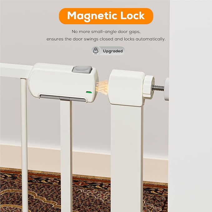 29.5-40.6" Magnetic Baby Gate for Stairs, Baby Safety Essentials, Auto Close - Image 2