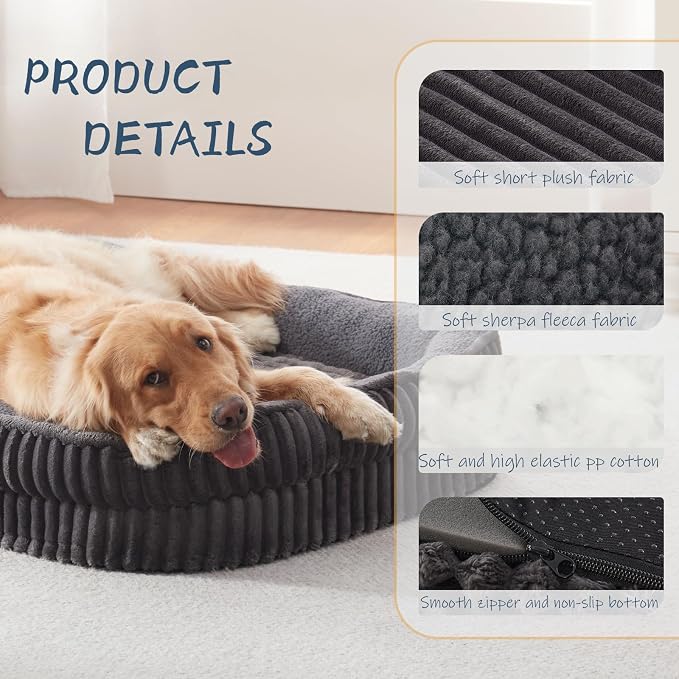 Orthopedic Dog Bed for Medium Dogs Breeds, High Density Egg Crate Foam Dog Sofa - Image 3