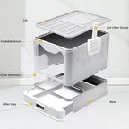 Enclosed Cat Litter Box with Lid Top Exit Covered Metal Stainless Steel Litter - Image 6