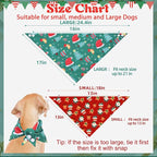 PAWCHIE Christmas Dog Bandanas 4 Pack, Reversible Dog Party Triangle Scarf Bibs - Image 2