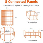 Amazon Basics Portable Foldable Octagonal Metal Exercise Dog Playpen, - Image 3