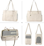Stylish Dog Purse Carrier, Leather Pet Carrier Bag - Image 3