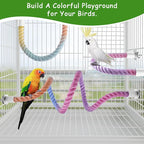 3 Pcs Bird Rope Perches Gradient Color, Bendable Parrot Bird Perch Rope Stand - Image 6