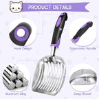 Cat Litter Scoop, Metal Cat Scooper, Rubber Handle Scoop, Sifting Shovel – - Image 3