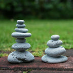 OwMell Balanced Stones Cairn Statue Garden Decor, Stacked Zen Rock Stone - Image 4