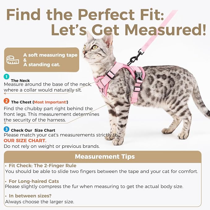 Cat Harness and Leash Set Escape Proof Tactical Medium Kitten Harness Emotional - Image 2