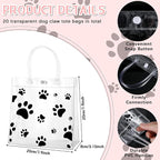 Teling 20 Packs Dog Paw Clear PVC Gift Bags - Image 2