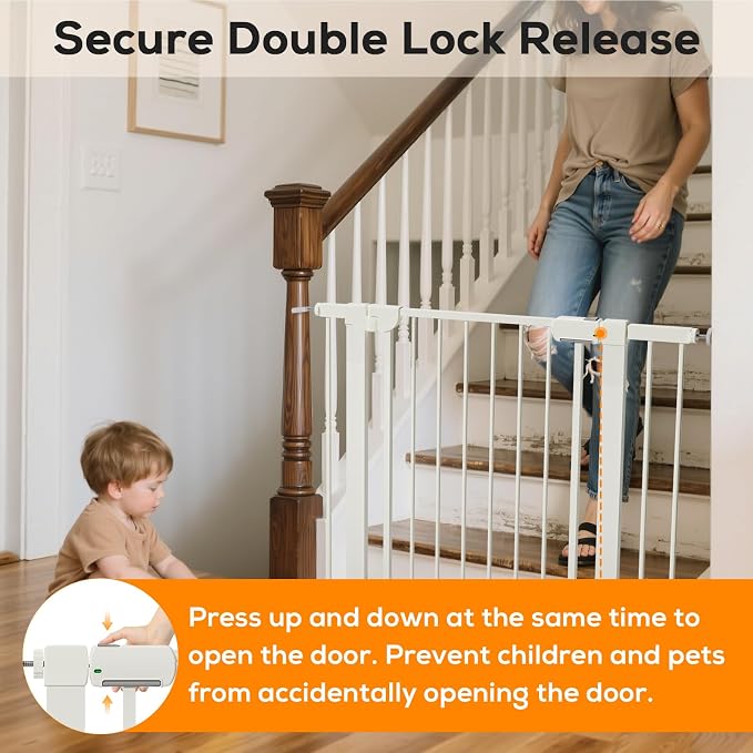 29.5-40.6" Magnetic Baby Gate for Stairs, Pressure Mounted Dog Gate Indoor - Image 5