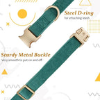 Soft Cotton Dog Collar with Metal Buckle Adjustable Heavy Duty Comfy Corduroy - Image 2
