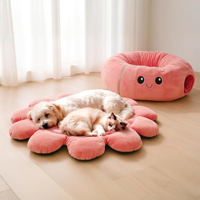 Cat Tunnel Bed for Indoor Cats, Peekaboo Cat Cave Bed, Soft Cat Donut Tunnel - Image 6