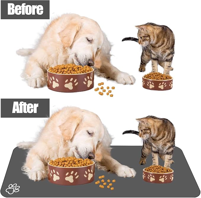 Large Pet Feeding Mat, 39.3" x 15.7" Absorbent Quick Dry Dog Mat - Image 2