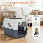 MoNiBloom 22-Inch Dog Crate Plastic 2-Door Top Loading Cat Carrier, Hard-Sided - Image 4