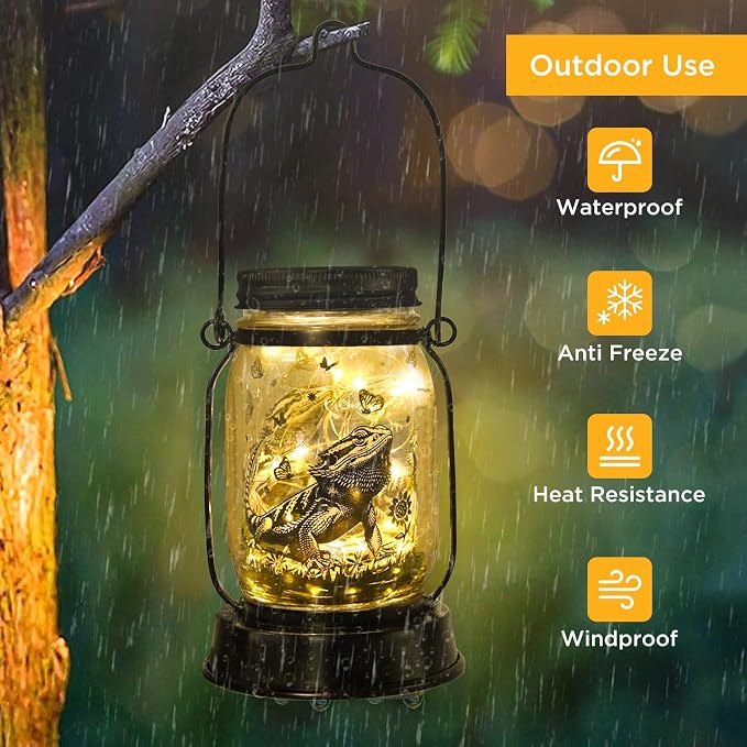 Bearded Dragon Gifts for Women/Men Bearded Dragon Solar Lanterns Mom Birthday - Image 4