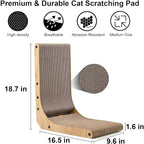 FUKUMARU Cat Scratcher, 18.7 Inch L Shape Cat Scratch Pad Wall Mounted - Image 3