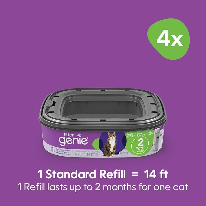 Litter Genie Refill Bags | Standard 4-Pack, 56 total ft | Up to 8 Months of - Image 2