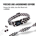 Roses&Poetry Dog Collar with Colourful Checkered Patterns, Adjustable Durable - Image 7