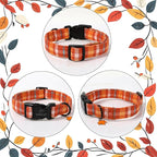 Fall Dog Collar Cute Orange Plaid Puppy Collar - Image 6