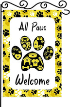 ALL Paws Welcome Garden Flag, Welcome to Cute Dog House Vertical Double Sided by WPCTYQ