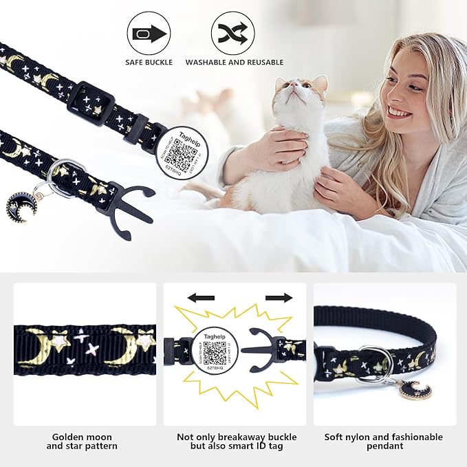 Stars and Moon AirTag Collar - Image 2