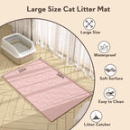Silicone Cat Litter Trapping Mat, Large Waterproof 34" X 22" Cat Litter Box Mat - Image 4