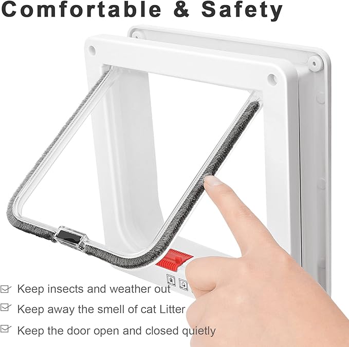 Cat Door for Windows, Pet Doors and Sliding Door, Safety Pet Door - Image 5