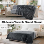 LOOBANI Waterproof Blanket for Bed: Reversible Soft Flannel Twin Bed Blanket - Image 8
