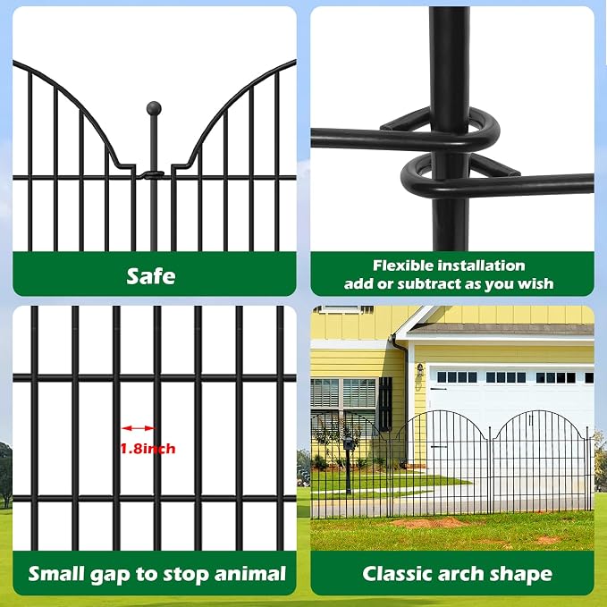 10 Panels No Dig Decorative Garden Fence - Image 4