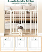 Babelio Baby Gate with Adjustable Cat Door, 29-43" Auto Close Durable Pet door - Image 2