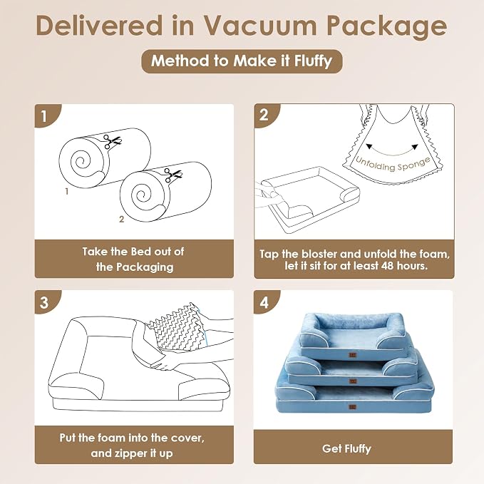 EHEYCIGA Orthopedic Dog Beds for Extra Large Dogs, Waterproof Memory Foam XXL - Image 7