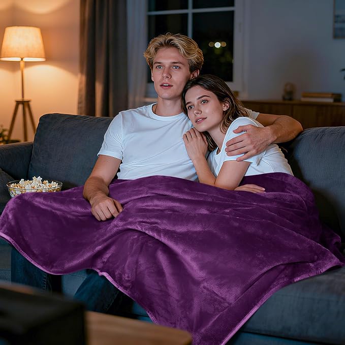 LOOBANI Waterproof Blanket for Bed: Reversible Soft Flannel Queen Bed Blanket - Image 6